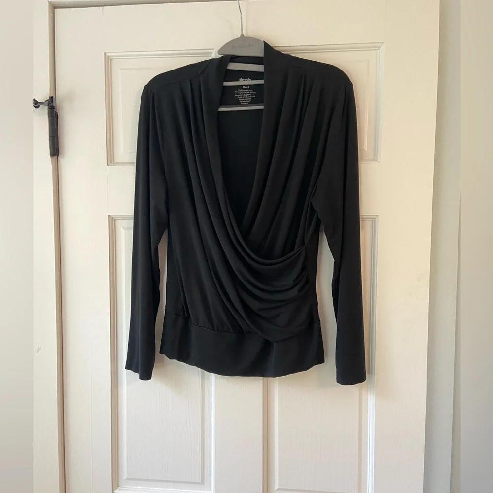 Long Sleeve Abbi Nursing Top by Simple Wishes in Midnight - Picture 2 of 8